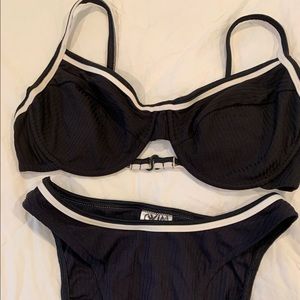 Swim Systems black Bikini with white accents